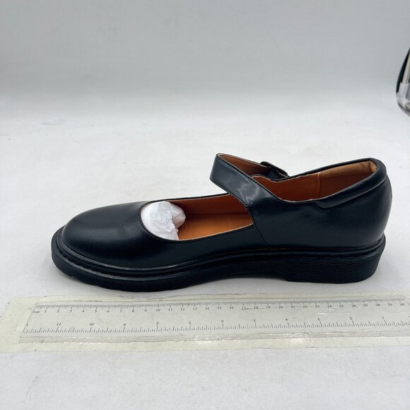 YDN Black Retro Rounded Toe Low Heel Mary Janes Pump Comfort Slip On Dress Shoes - Picture 2 of 8